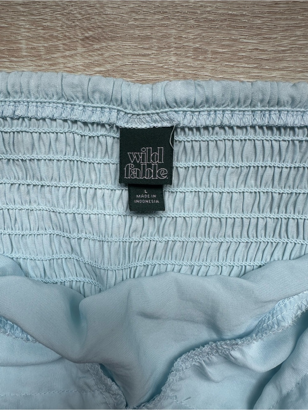 Light Blue Satin Lace Trim Slip Top - Picture 4 of 6